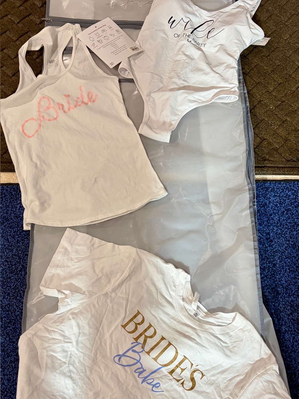 BRIDE TO BE BUNDLE OF 4: Bride Tank, swimsuit, and Bag. Maid of Honor T-Shirt